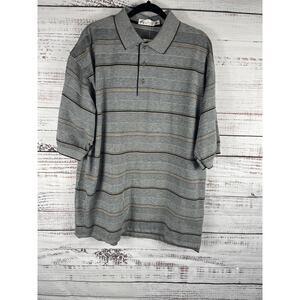 Haley Polo Shirt Men's SZ XL Gray Black Striped Short Sleeve USA Classic Casual